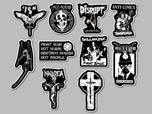 Crust Punk Sticker Pack (10 Stickers) SET 22