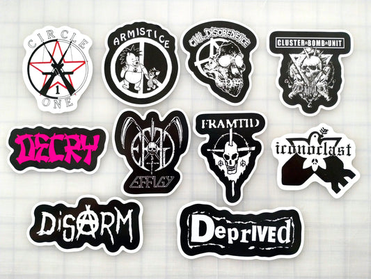 Crust Punk Sticker Pack (10 Stickers) SET 10