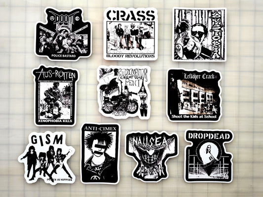 Crust Punk Sticker Pack (10 Stickers) SET 15