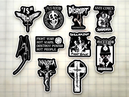 Crust Punk Sticker Pack (10 Stickers) SET 22