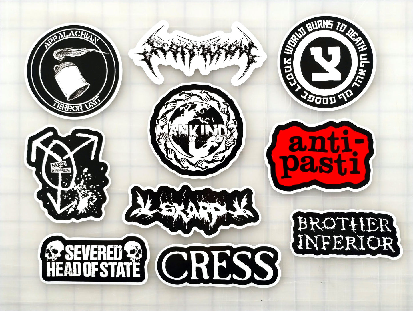 Crust Punk Sticker Pack (10 Stickers) SET 8