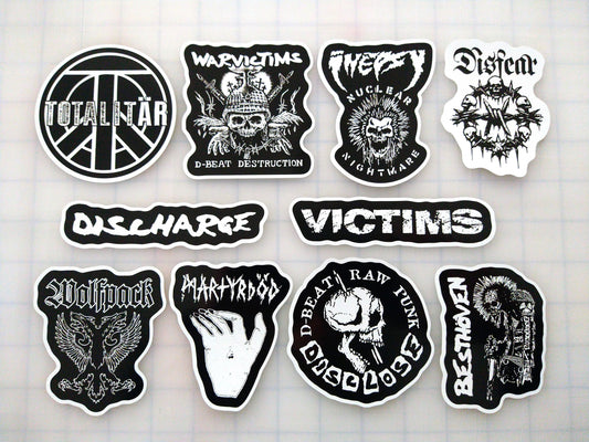 D-Beat Raw Punk Sticker Pack (10 Stickers) SET 1