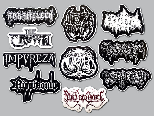 Death Metal Sticker Pack (10 Stickers) Set 17