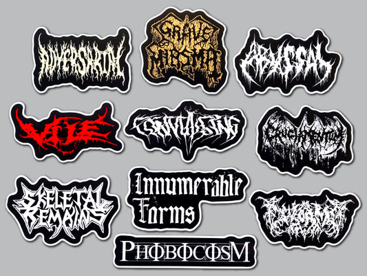 Death Metal Sticker Pack (10 Stickers) Set 19