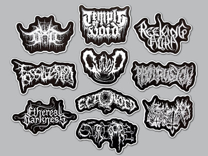 Death Metal Sticker Pack (10 Stickers) Set 22