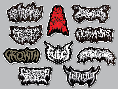 Death Metal Sticker Pack (10 Stickers) Set 23