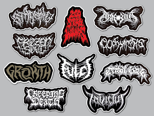 Death Metal Sticker Pack (10 Stickers) Set 23