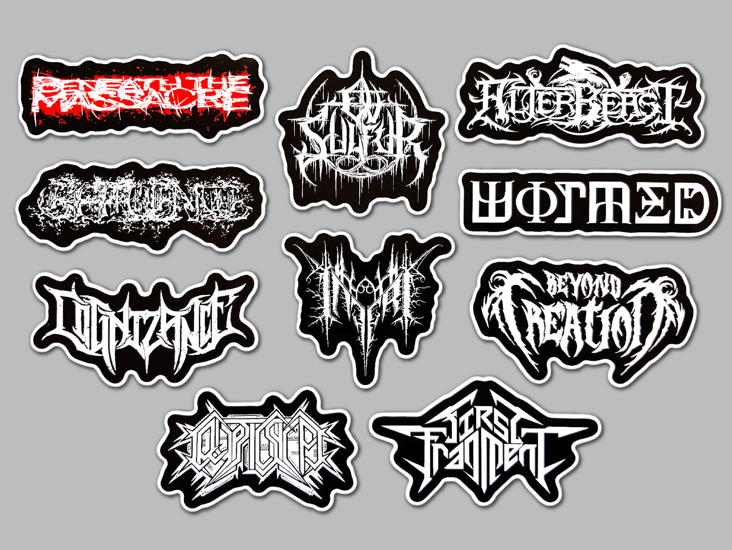 Death Metal Sticker Pack (10 Stickers) Set 24