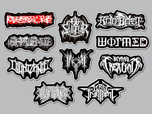 Death Metal Sticker Pack (10 Stickers) Set 24