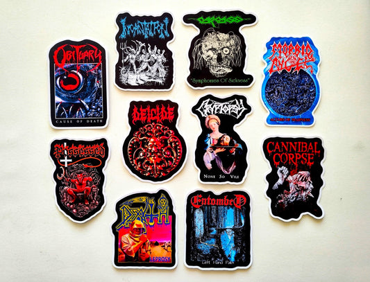Death Metal Sticker Pack (10 Stickers) Set 9