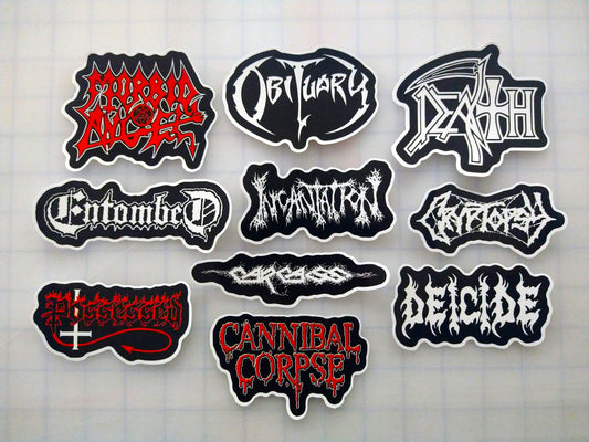 Death Metal Sticker Pack (10 Stickers) Set 1