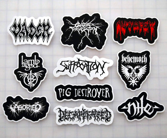 Death Metal Sticker Pack (10 Stickers) Set 2