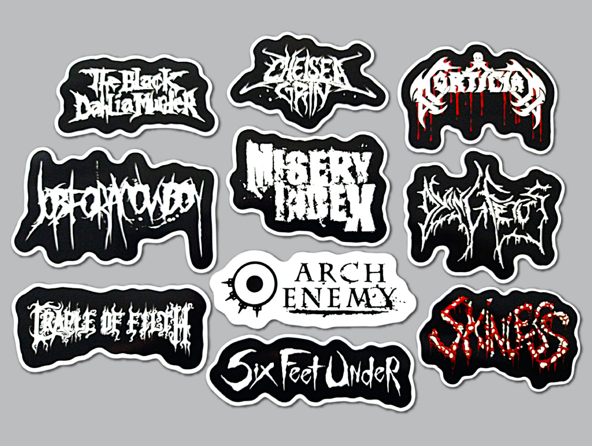 Death Band Sticker Death Metal Sticker Pack (10 Stickers) Set 3 – Omni-Cult