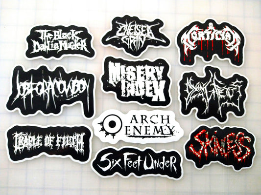 Death Metal Sticker Pack (10 Stickers) Set 3