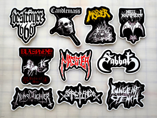 Death Metal Sticker Pack (10 Stickers) Set 4