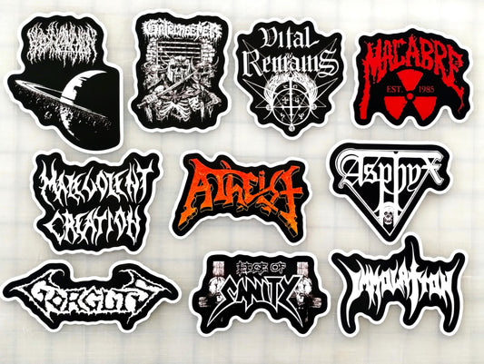Death Metal Sticker Pack (10 Stickers) Set 8