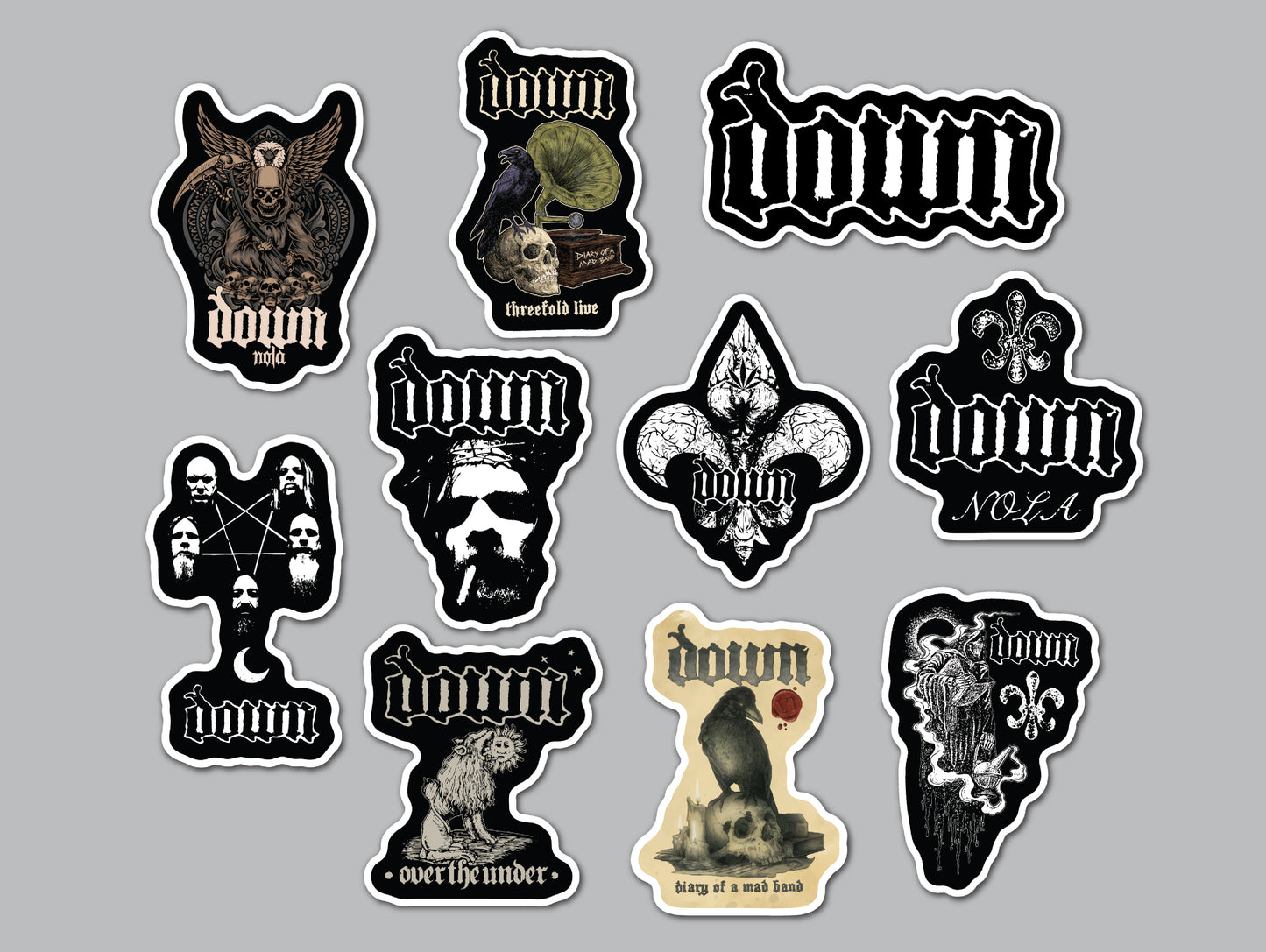 Down Sticker Pack (10 Stickers)
