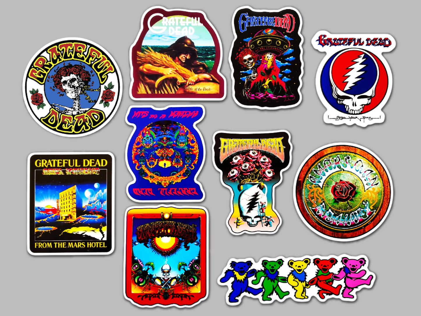 Grateful Dead Sticker Pack (10 Stickers) SET 2