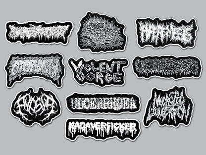 Grindcore Sticker Pack (10 Stickers) SET 10