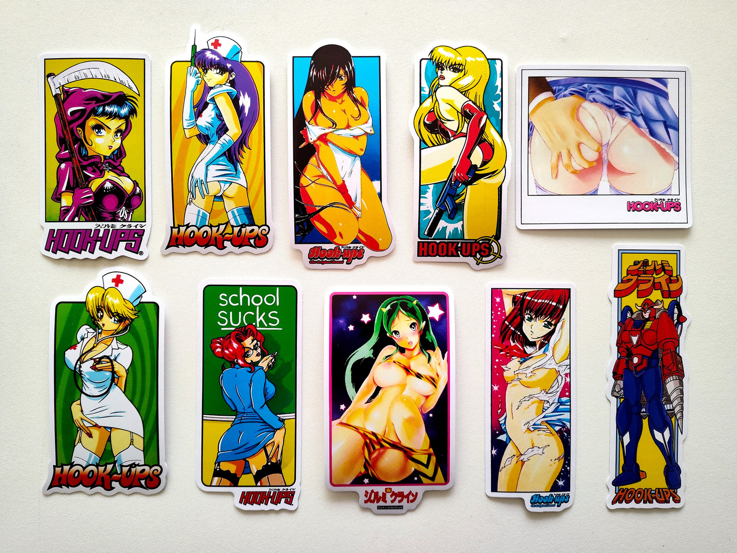 Hook-Ups Skateboards HUGE Anime Sticker Pack (60 Stickers) SET2