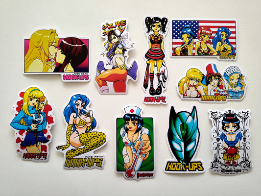 Hook-Ups Skateboards Anime Sticker Pack (10 Stickers) SET 11