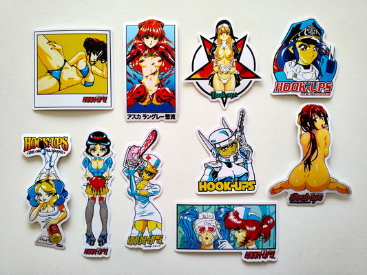 Hook-Ups Skateboards Anime Sticker Pack (10 Stickers) SET 8