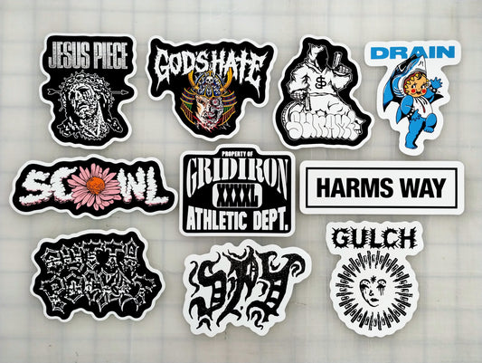 Hardcore / Punk / Metal Sticker Pack (10 Stickers) SET 5