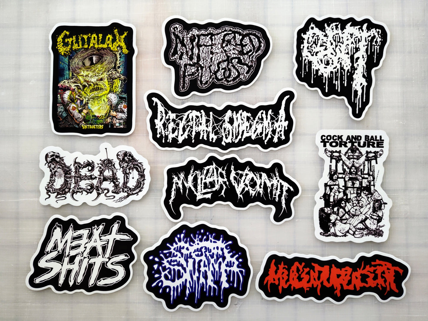 Grindcore / Pornogrind Sticker Pack (10 Stickers) SET 6