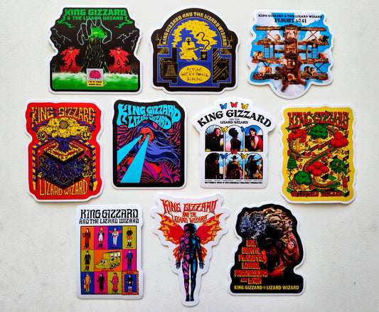 King Gizzard And The Lizard Wizard Sticker Pack (10 Stickers) SET 2