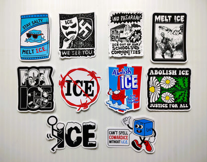 Anti-ICE Sticker Pack (10 Stickers) melt stop abolish protest la migra human rights