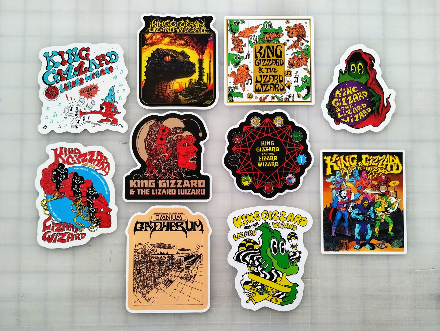 King Gizzard And The Lizard Wizard Sticker Pack (10 Stickers) SET 1