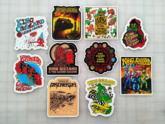 King Gizzard And The Lizard Wizard Sticker Pack (10 Stickers)