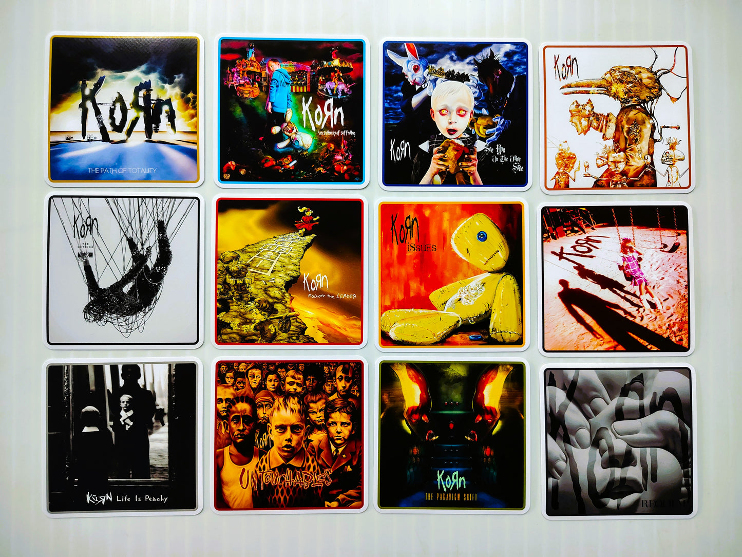 Korn Album Cover Sticker Pack (12 Stickers)
