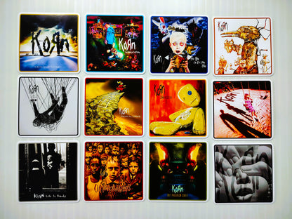 Korn Album Cover Sticker Pack (12 Stickers)