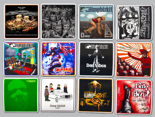 Limp Bizkit Album Cover Sticker Pack (12 Stickers)