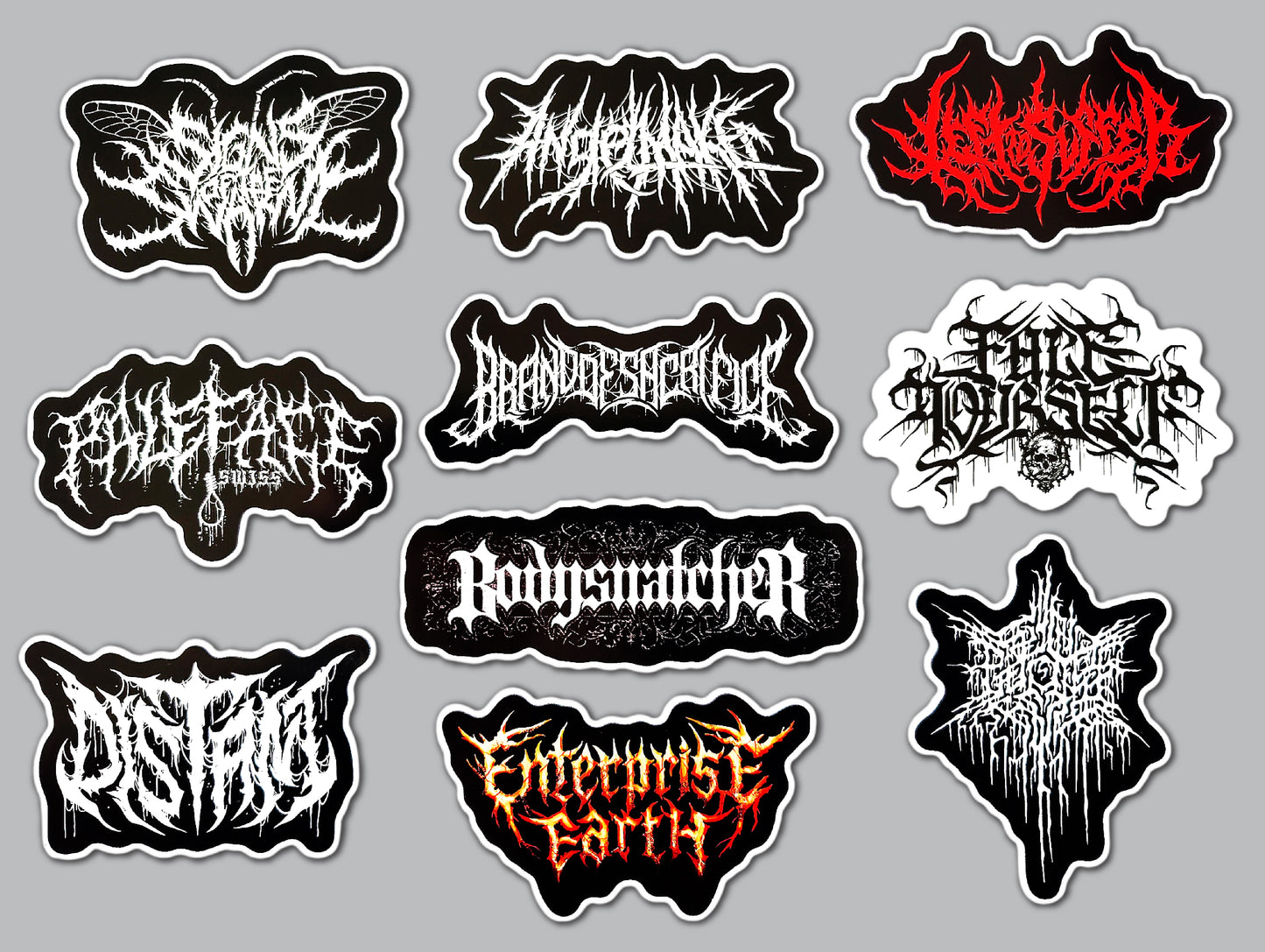 Metalcore / Deathcore / Death Metal Sticker Pack (10 Stickers) SET 5