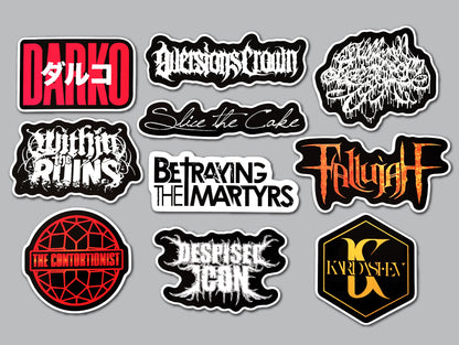 Metalcore / Deathcore / Death Metal Sticker Pack (10 Stickers) SET 6