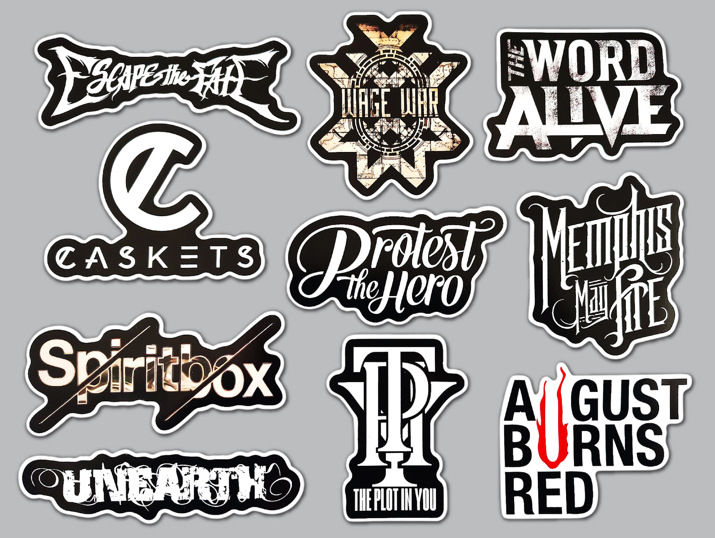 Metalcore / Deathcore / Death Metal Sticker Pack (10 Stickers) SET 7
