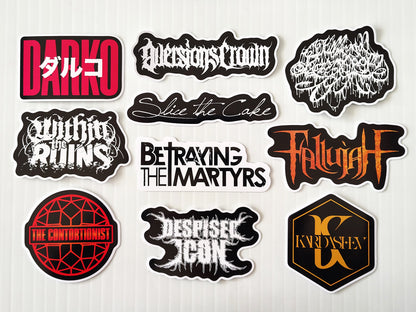 Metalcore / Deathcore / Death Metal Sticker Pack (10 Stickers) SET 6
