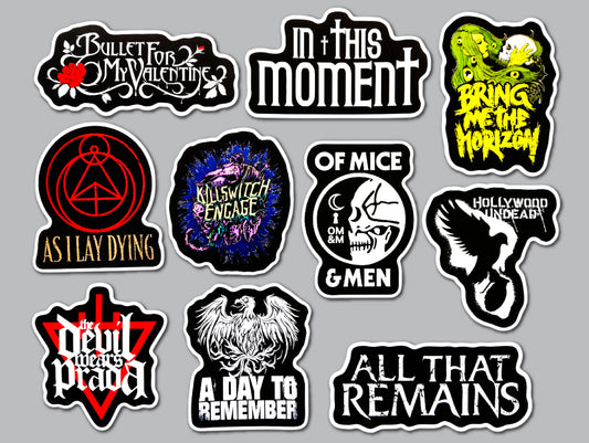 Metalcore / Deathcore / Death Metal Sticker Pack (10 Stickers) SET 1