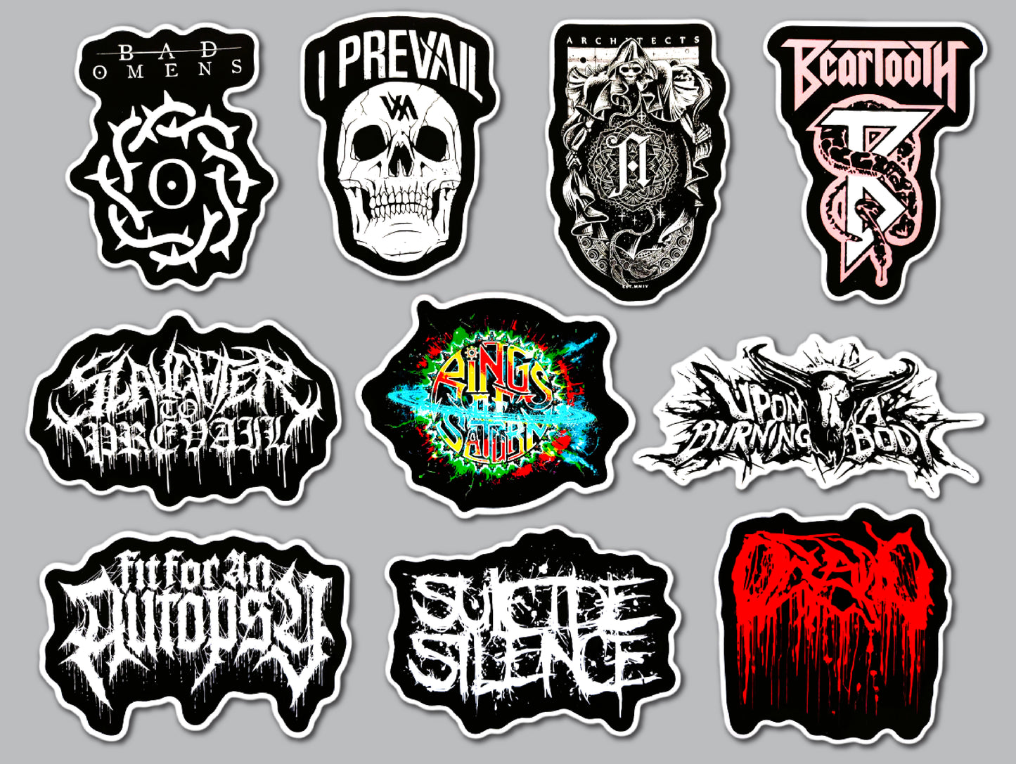 Metalcore / Deathcore / Death Metal Sticker Pack (10 Stickers) SET 3