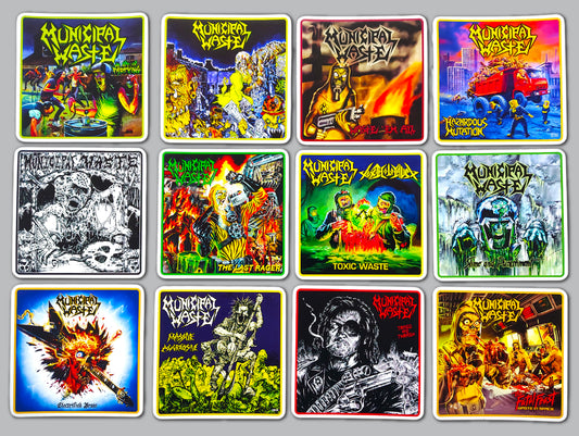 Municipal Waste Album Cover Sticker Pack (12 Stickers)