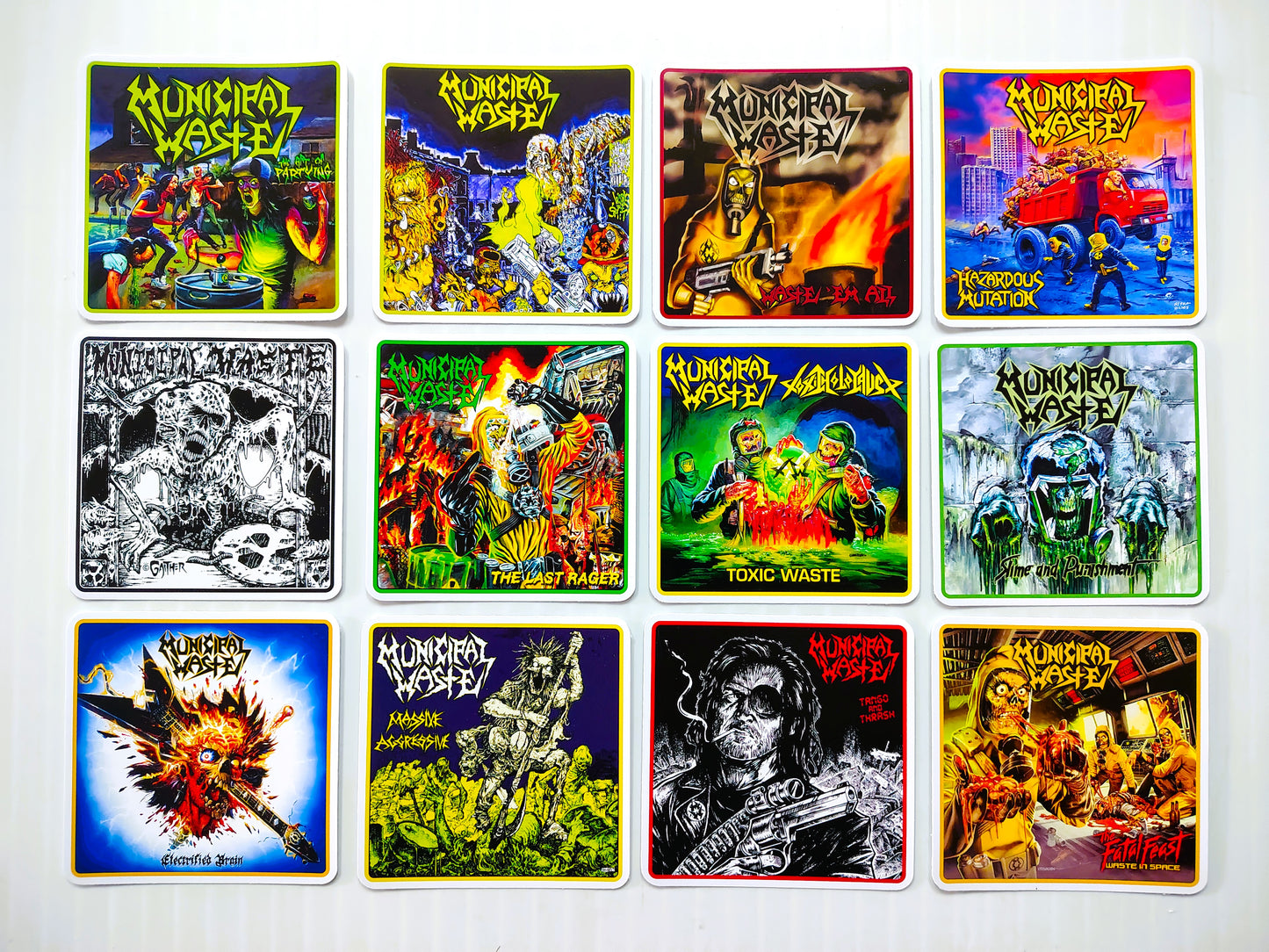 Municipal Waste Album Cover Sticker Pack (12 Stickers)