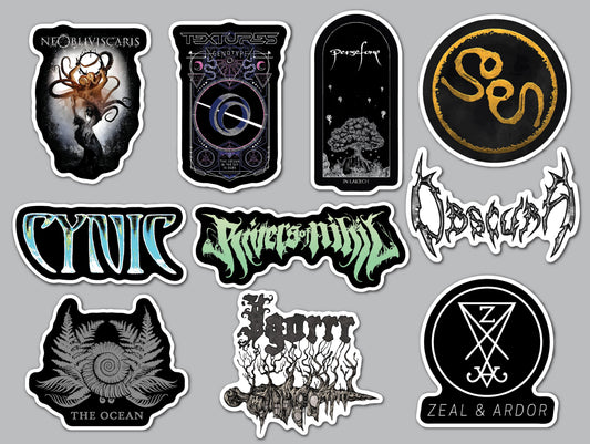Progressive Metal / Death Metal Sticker Pack (10 Stickers) SET 3