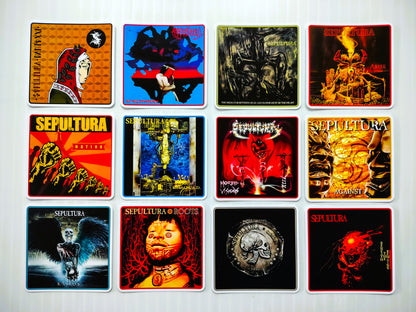 Sepultura Album Cover Sticker Pack (12 Stickers)