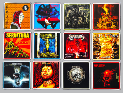 Sepultura Album Cover Sticker Pack (12 Stickers)