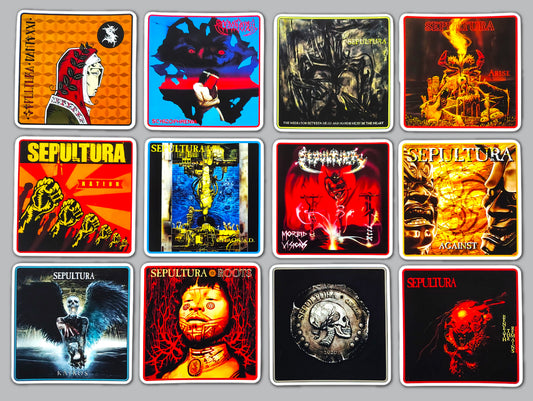 Sepultura Album Cover Sticker Pack (12 Stickers)