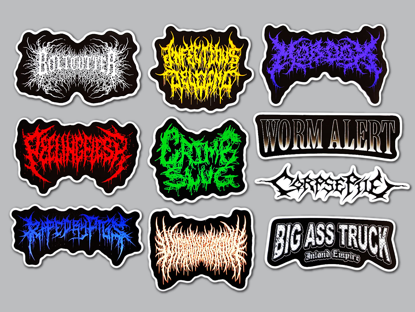 Slam Metal / Brutal Death Metal Sticker Pack (10 Stickers) SET 3