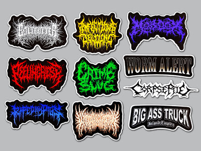 Slam Metal / Brutal Death Metal Sticker Pack (10 Stickers) SET 3