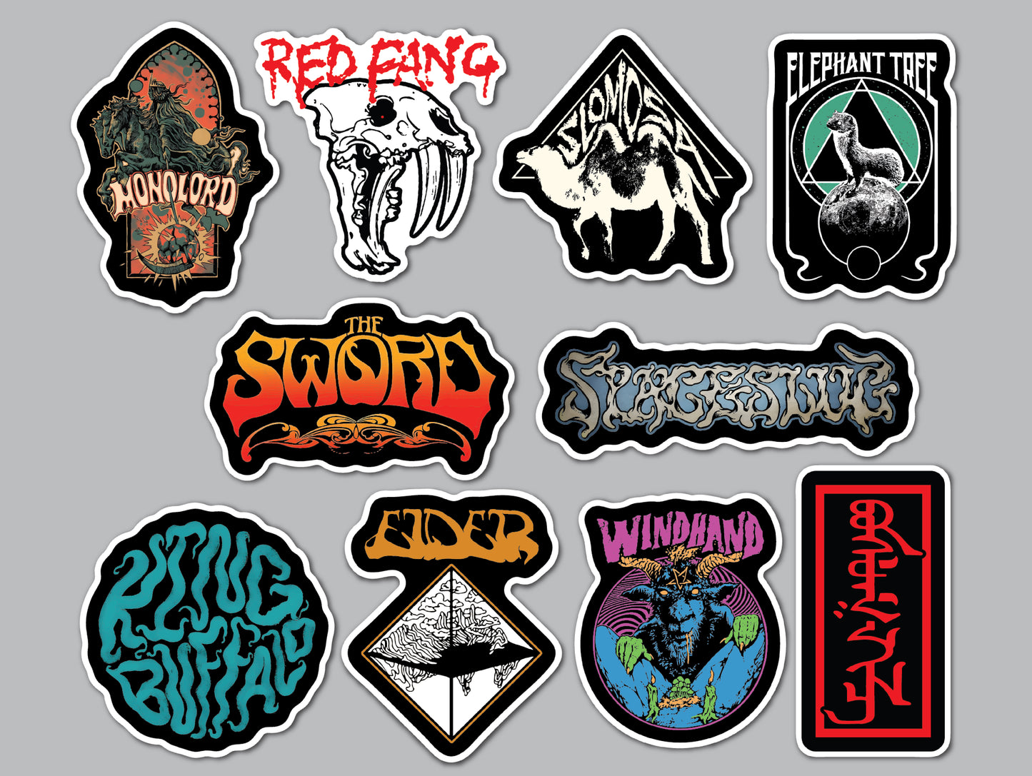 Stoner Metal / Sludge / Doom Sticker Pack (10 Stickers) SET 7